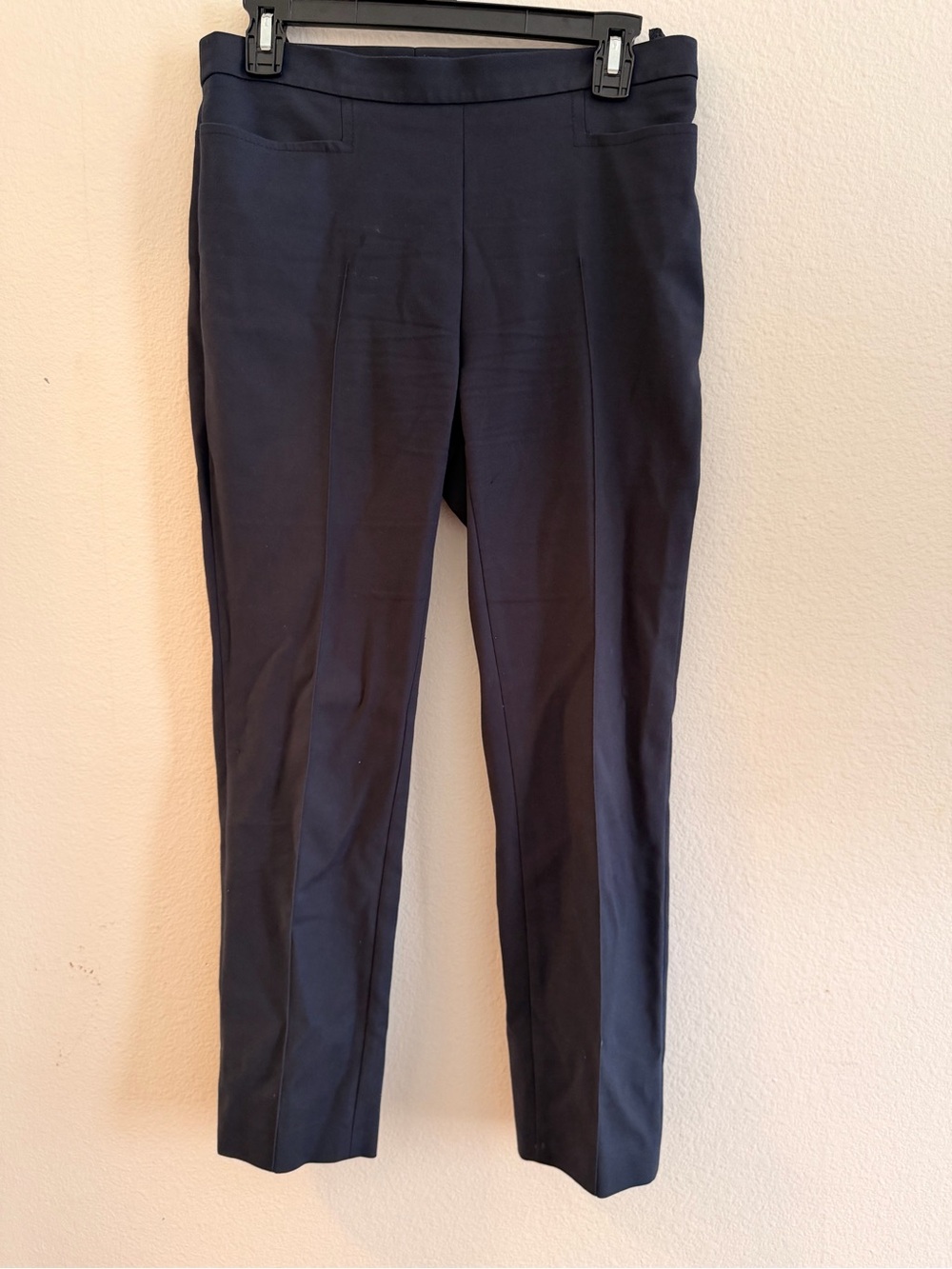 Akris Punto Navy Straight-Leg Pants, Size 6